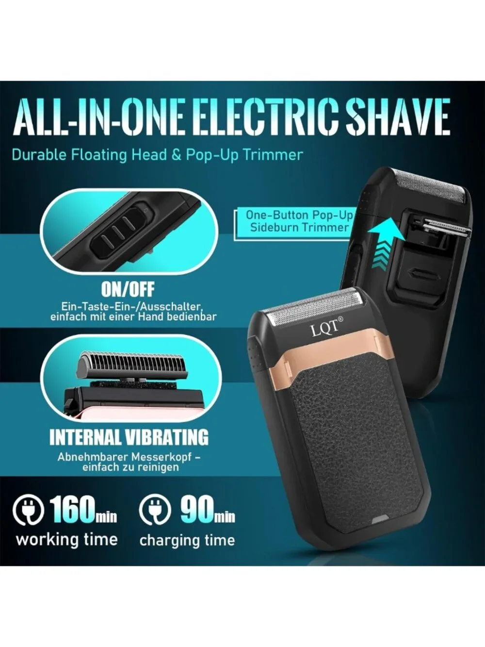 Professional Cordless Hair Clippers Set with LED Display - Men's Hair Trimmer